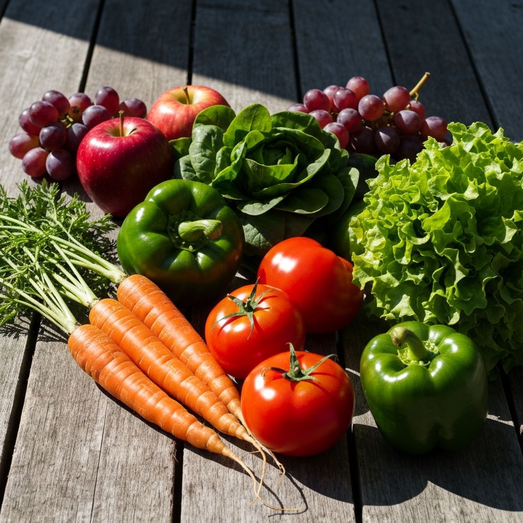 Frische Lebensmittel und Gemüse